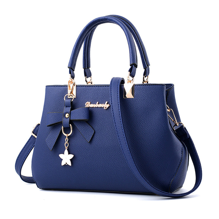 Style Litchi Pattern One-Shoulder Handbag