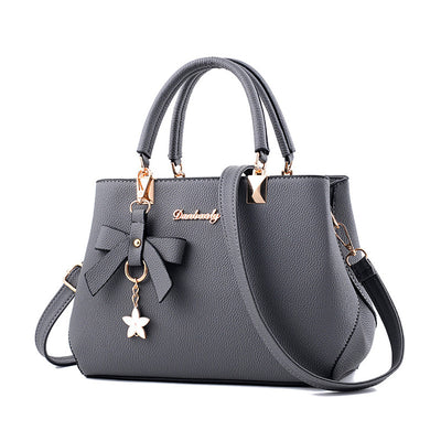 Style Litchi Pattern One-Shoulder Handbag